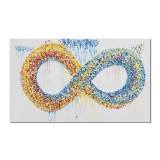 Tablou modern pictat manual, Infinit, 100x60cm acril pe panza in relief efect 3D, Kenny Varniote