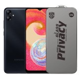 Folie de Protectie pentru Samsung Galaxy A04e, TEO, Sticla Securizata ESD Antistatica, Super-X Privacy OG, Margini Negre, 0.30 mm, Transparent Inchis