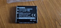 Acumulator CASIO NP-120 , 3.7 V, 600 mAh , LI-ION , ORIGINAL SI NEFOLOSIT .