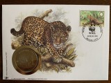 belize - leopard - FDC cu medalie, fauna wwf