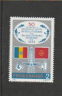 ROMANIA 1983 LP 1078 50 DE ANI DE LA LUPTELE MUNCITORILOR DIN 1933 MNH NESTAMP foto