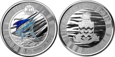 Cayman Islands 2023 - 1 dollar, Blue Marlin, uncie argint, PROOF