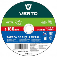 Disc debitare metal T41 180x22x1.6 mm VERTO 61H534 HardWork ToolsRange