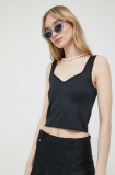 Abercrombie &amp; Fitch top femei, culoarea negru