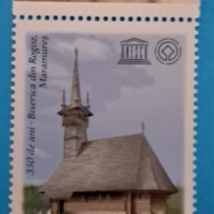 TIMBRE ROMANIA LP 2000/2013 -Biserica de lemn din ROGOZ -Serie simpla -MNH