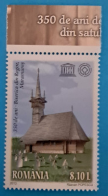 TIMBRE ROMANIA LP 2000/2013 -Biserica de lemn din ROGOZ -Serie simpla -MNH foto