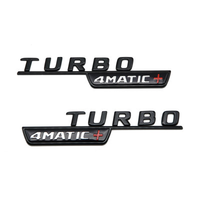 Set 2 emblema Turbo 4Matic + , pentru aripa Mercedes, negru foto
