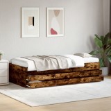 VidaXL Pat de zi cu sertare fără saltea, stejar fumuriu, 100x200 cm 3280871