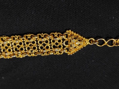 Bratara superba aurie,bratara vintage Aurie-bijuterie vintage 20 cm desfacuta-1,3 cm latime,BIJUTERIE Dma VINTAGE foto