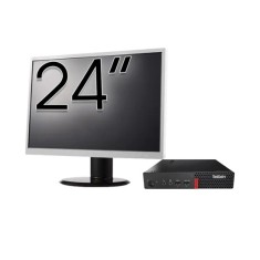 Pachet Second Hand Calculator Lenovo ThinkCentre M710q Mini PC, Intel Core i5-6500T 2.50GHz, 16GB DDR4, 512GB SSD + Monitor 24 Inch foto
