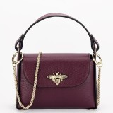 Cumpara ieftin Geanta burgundy mica din piele naturala 1602 122