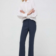 MAX&Co. pantaloni Ortensia femei, culoarea albastru marin, drept, medium waist