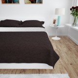 VidaXL Cuvertură matlasată cu două fețe, 230x260 cm, crem și maro