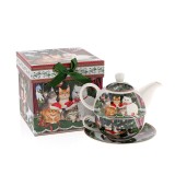 Set ceainic si ceasca cu model festiv de sarbatori