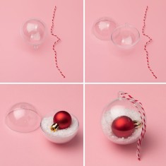 Set Globuri Crăciun, Transparent, Decorabile, Diametru 6cm, 6 Bucăți