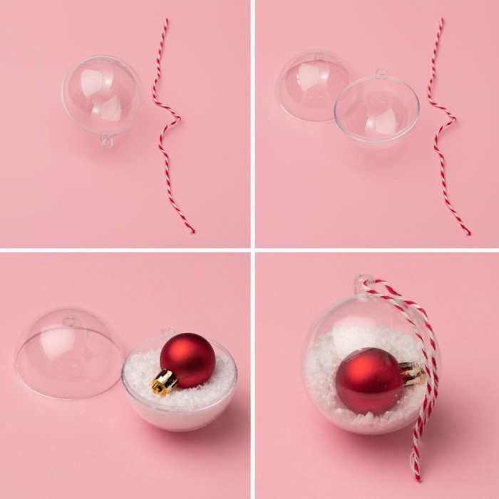Set Globuri Crăciun, Transparent, Decorabile, Diametru 6cm, 6 Bucăți