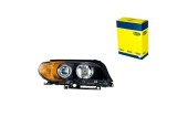 Far Bmw Seria 3 (E46), Coupe/Cabrio 03.2003-09.2006, montare fata, dreapta, H7+H7; electric; reflector negru, semnal galben; cu motor; halogen, MAGNE, Magneti Marelli
