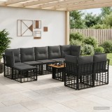 Cumpara ieftin Set de canapele pentru gradina 10 buc. Negru si gri inchis