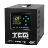 UPS 2000VA/1400W runtime extins LiFePO4 utilizeaza doi acumulatori (neinclusi) TED Electric - TED006790