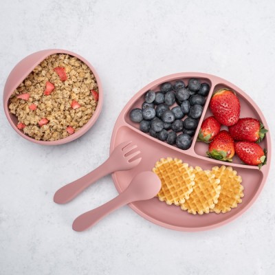 Set Diversificare, AppeKids, 100% Silicon, Basic - Old Rose foto