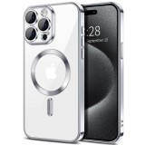 Husa pentru iphone 16 pro max, atasare magnetica, magsafe, silver