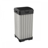 Cumpara ieftin Coș de gunoi exterior din plastic cu aspect de lemn Rockford, maro, 125 l