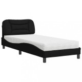 Cumpara ieftin Pat cu saltea, Hvar, negru, 90x200 cm, textil