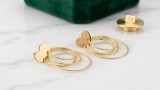 Cumpara ieftin Cercei Drop din Argint 925 Placati cu Aur 18K Heart Shimmering Loops