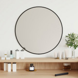 VidaXL Oglindă de perete rotundă, negru, &Oslash; 50 cm