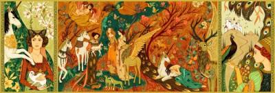 Puzzle Djeco Gradina cu unicorni foto