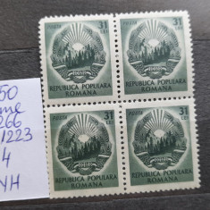 1950-Romania-Steme-Lp266-Mi1223-bl.4-guma orig.-MNH