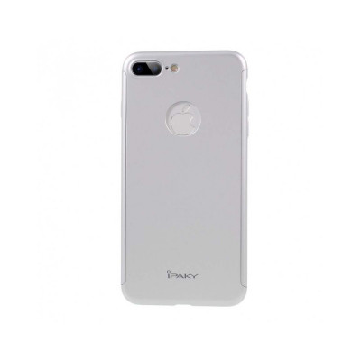 Husa Apple iPhone 7 Plus IPAKY Full Cover 360 Argintiu + Folie Cadou foto