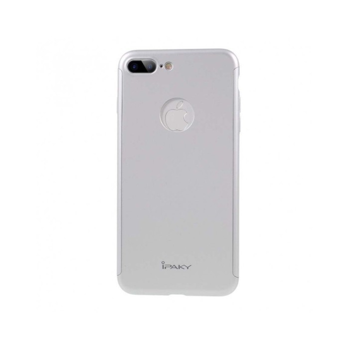 Husa Apple iPhone 7 Plus IPAKY Full Cover 360 Argintiu + Folie Cadou