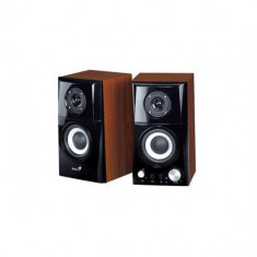Boxe genius sp-hf500a 2.0 14w rms black &amp;amp; cherry wood model name sp-hf500a total rms foto