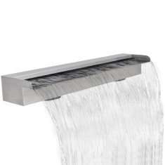 Fantana de piscina dreptunghiulara cu cascada 90 cm otel inoxidabil