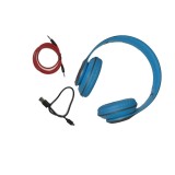 Casti bluetooth cu microfon si radio, P15 albastre