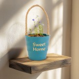 Ghiveci decorativ suspendat 9 cm cu snur, 4 culori, pentru plante sau depozitare, decor interior
