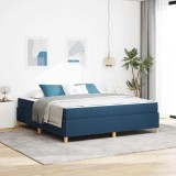 VidaXL Pat cu arcuri cu saltea Albastru și Alb 180 x 200 cm țesătură 3398961