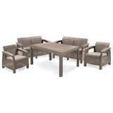 Cumpara ieftin Set de mobilier de grădină Corfu Fiesta, culoare cappuccino, cu pernă nisip