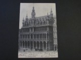 Carte Poștală Vintage Belgia - Bruxelles ,Piața Mare , Casa Regelui (datată 1905)