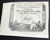 STR01 Franta Asignata Assignata 50 Sols 1793