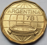100 Pesos 1977 Argentina, CM Fotbal Argentina 1978, km#77, America Centrala si de Sud