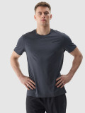 Cumpara ieftin Tricou regular de antrenament din material reciclat pentru bărbați - negru profund, 4F Sportswear