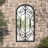 VidaXL Oglindă de grădină, negru, 70x30 cm, fier, uz exterior