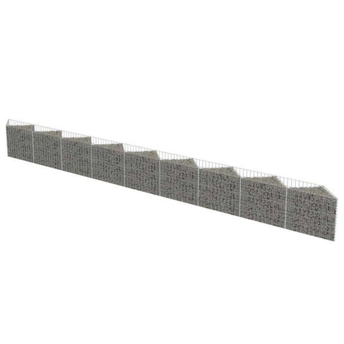 Perete gabion, 630 x 30 x 50 cm, otel galvanizat