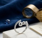 Cumpara ieftin Inel din Argint 925 Aurora Jewelry , Model Beided Bypass Ring cu Sfera Pavata