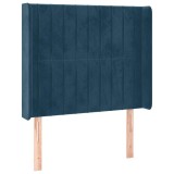 Cumpara ieftin Tablie pat cu urechi albastru inchis 103x16x118/128 cm catifea