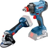 Bosch GWS 180-LI + GDX 180-LI - Polizor unghiular 125 mm + Masina de insurubat cu impact patrat 1/2 inch si hexagon interior 1/4 inch 180 Nm M6-M14