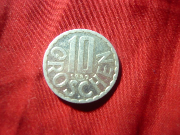 Moneda 10 grosi 1989 Austria , aluminiu , cal. F.Buna