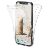 Husa iPhone XS Max, Full 360&deg;, Fata+Spate, Silicon Transparent, Antishock, Anti-amprenta, Carcasa Protectie Completa
